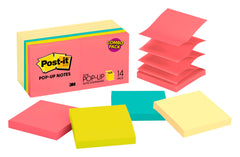 NOTES POST-IT POP UP 3X3 IN YELLOW -POPTIMISTIC 100 SHT/PAD-14 PDS/PK