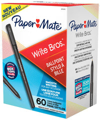 PEN BALLPOINT WRITE BROS. STICK MEDIUM BLACK PACK OF 60