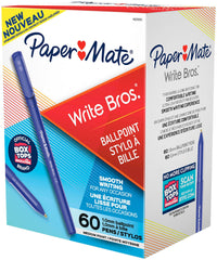 PEN BALLPOINT WRITE BROS. STICK MEDIUM BLUE PACK OF 60