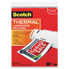 LAMINATING POUCH - LETTER SIZE - 9 X 11-1/2 INCH - 3MIL - PACK OF 20