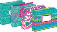 FILE FOLDERS LETTER BOHEMIAN MULTI-DESIGN SET OF 12