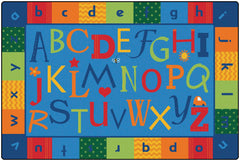 CARPETS FOR KIDS - KIDSOFT ALPHABET AROUND LITERACY - 4 FT X 6 FT RECTANGLE