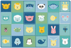 CARPETS FOR KIDS - KIDSOFT ANIMAL PATCHWORK - 6 FT X 9 FT RECTANGLE - CONTEMPORARY