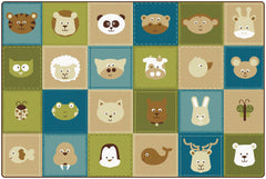 CARPETS FOR KIDS - KIDSOFT ANIMAL PATCHWORK - 6 FT X 9 FT RECTANGLE - NATURE