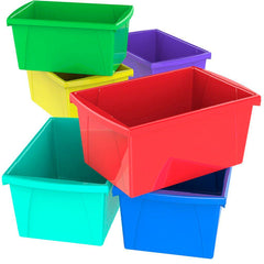 STORAGE BINS 5.5 GALLON MEDIUM ASSORTED SET OF 6