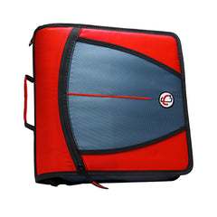 BINDER ZIPPER O-RING W/TABS 3IN FIRE ENGINE RED
