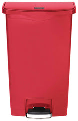 RECEPTACLE - SLIM JIM STEP-ON CONTAINER - 18 GALLON CAPACITY - 12-1/5 W X 31-2/3 H IN - RED COLOR - EACH