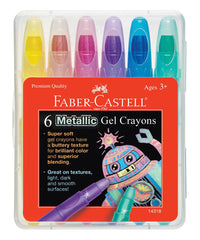 CRAYONS GEL FABER-CASTELL ASST METALLIC SET OF 6