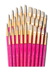 BRUSH WHITE BRISTLE ACRYLIC HANDLE SET OF 30