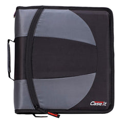 BINDER ZIPPER DUAL D-RING W/TABS 1.5IN JET BLACK