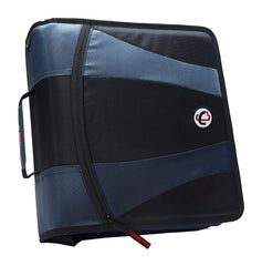 BINDER ZIPPER DUAL D-RING W/TABS 2IN BLACK