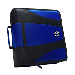 BINDER ZIPPER DUAL D-RING W/TABS 2IN BLUE