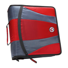 BINDER ZIPPER DUAL D-RING W/TABS 2IN FIRE ENGINE RED