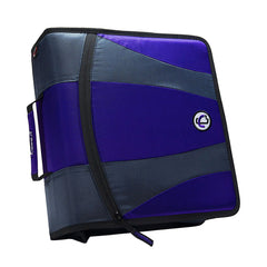 BINDER ZIPPER DUAL D-RING W/TABS 2IN PURPLE