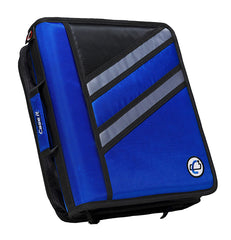 BINDER ZIPPER Z-DESIGN D-RING W/TABS 1.5IN BLUE