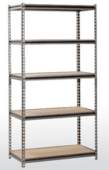 Z-BEAM BOLTLESS STEEL SHELVING WITH PARTICLEBOARD SHELVES - 30X12X60 - SILVER VEIN