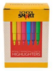 HIGHLIGHTER PEN SCHOOL SMART ASSORTED SET OF 48