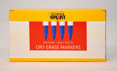 MARKER DRY ERASE PEN SCHOOL SMART BLUE PACK OF 12