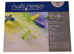PAPER SANDED PASTEL PREMIER 12X16 IN WHITE MED GRIT 6 SHTS