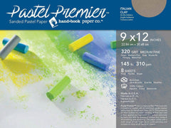 PAPER SANDED PASTEL PREMIER 9X12 IN ITALIAN CLAY MED GRIT 8 SHTS