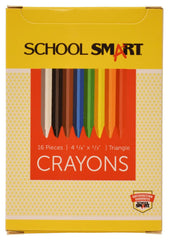 CRAYONS SCHOOL SMART TRIANGULAR ASST COLORS SET OF 16