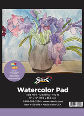 PAPER PAD WATERCOLOR SAX 140 LB 11X15 IN 12 SHTS
