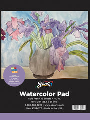 PAPER PAD WATERCOLOR SAX 140 LB 18X24 IN 12 SHTS