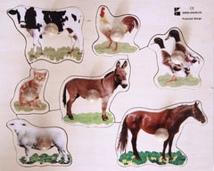 LARGE KNOB PUZZLE - FARM ANIMALS