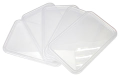 SCHOOL SMART STORAGE BIN NON-SNAP ON LID - 8 X 12-3/8 INCHES - TRANSLUCENT - PACK OF 5