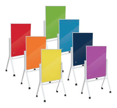 MOBILE MAGNETIC GLASS EASEL - MOORECO - VISIONARY CURVE - 4 H X 3 W FT - SPECIFY COLOR