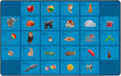 FLAGSHIP CARPETS - SEE MY ALPHABET - 6 FT X 8 FT 4 IN RECTANGLE - BLUE