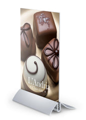 ARCTOP SIGNHOLDERW/ ACRYLIC FOLDOVER 8-1/2W X 11H SILVER