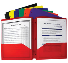 FOLDER 2-POCKET POLY 3HP ASST COLORS SET OF 36