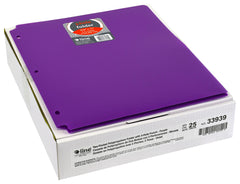 FOLDER 2-POCKET POLY 3HP PURPLE PK OF 25