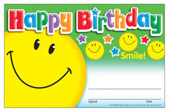 HAPPY BIRTHDAY SMILE RECOGNITION AWARDS PACK OF 30