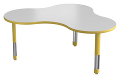 TABLE - CLASSROOM SELECT - NEOSHAPE BOOMERANG ACTIVITY TABLE - 60 X 42 - SPECIFY PRODUCT HEIGHT - MARKERBOARD - T-MOLD - SPECIFY TOP COLOR - SPECIFY EDGE COLOR - SPECIFY LEG COLOR - NEOCLASS