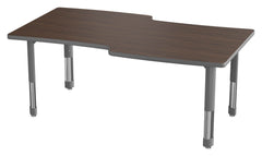 TABLE - CLASSROOM SELECT - NEOSHAPE WAVERLY ACTIVITY TABLE - 60 X 34 - SPECIFY PRODUCT HEIGHT - LAMINATE - T-MOLD - SPECIFY TOP COLOR - SPECIFY EDGE COLOR - SPECIFY LEG COLOR - APOLLO