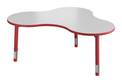 TABLE - CLASSROOM SELECT - NEOSHAPE BOOMERANG ACTIVITY TABLE - 60 X 42 - SPECIFY PRODUCT HEIGHT - MARKERBOARD - T-MOLD - SPECIFY TOP COLOR - SPECIFY EDGE COLOR - SPECIFY LEG COLOR - APOLLO