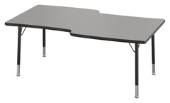 TABLE - CLASSROOM SELECT - NEOSHAPE WAVERLY ACTIVITY TABLE - 60 X 34 - SPECIFY PRODUCT HEIGHT - LAMINATE - LOCKEDGE - SPECIFY TOP COLOR - SPECIFY EDGE COLOR - SPECIFY LEG COLOR - STANDARD