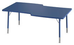 TABLE - CLASSROOM SELECT - NEOSHAPE WAVERLY ACTIVITY TABLE - 60 X 34 - SPECIFY PRODUCT HEIGHT - LAMINATE - T-MOLD - SPECIFY TOP COLOR - SPECIFY EDGE COLOR - SPECIFY LEG COLOR - STANDARD