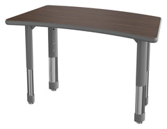 DESK - CLASSROOM SELECT - NEOSHAPE BRIDGE DESK - 40 W X 20 D - SPECIFY PRODUCT HEIGHT - LAMINATE - SPECIFY TOP COLOR - T-MOLD - SPECIFY EDGE COLOR - SPECIFY LEG COLOR