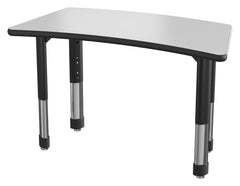 DESK - CLASSROOM SELECT - NEOSHAPE BRIDGE DESK - 40 W X 20 D - SPECIFY PRODUCT HEIGHT - MARKERBOARD - SPECIFY TOP COLOR - LOCKEDGE - SPECIFY EDGE COLOR - SPECIFY LEG COLOR