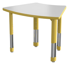 DESK - CLASSROOM SELECT - NEOSHAPE RIBBON DESK - 31 W X 21 D - SPECIFY PRODUCT HEIGHT - MARKERBOARD - SPECIFY TOP COLOR - T-MOLD - SPECIFY EDGE COLOR - SPECIFY LEG COLOR