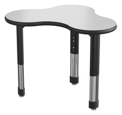 DESK - CLASSROOM SELECT - NEOSHAPE BOOMERANG DESK - 36 W X 26 D - SPECIFY PRODUCT HEIGHT - MARKERBOARD - SPECIFY TOP COLOR - LOCKEDGE - SPECIFY EDGE COLOR - SPECIFY LEG COLOR