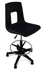 STOOL - CLASSROOM SELECT - TRADITIONAL PNEUMATIC LIFT STOOL - A SHELL 24 TO 34 H IN - SPECIFY SEAT AND BACK COLOR