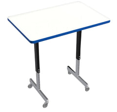 TABLE - CLASSROOM SELECT - RECTANGLE PEDESTAL LEG ACTIVITY TABLE - 72 W X 24 D IN - MARKERBOARD - T-MOLD - SPECIFY TOP COLOR - SPECIFY EDGE COLOR - CASTER