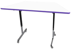 TABLE - CLASSROOM SELECT - TRAPEZOID PEDESTAL LEG TABLE - MARKERBOARD - T-MOLD - SPECIFY TOP COLOR - SPECIFY EDGE COLOR - CASTER