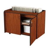 Wenger music sorting rack with doors - Cherry finish