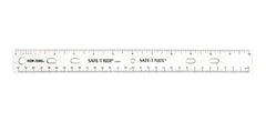 RULER DUAL SCALE FLEXIBLE 12 IN CLEAR - PACK OF 12