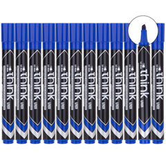 DELI EU10130 Permanent Marker Chisel Think (Blue)(1x12)
